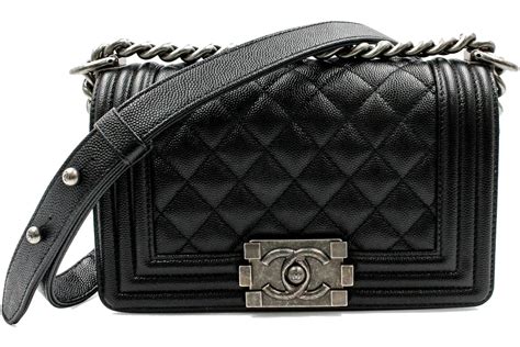 Chanel Boy Quilted Caviar Ruthenium